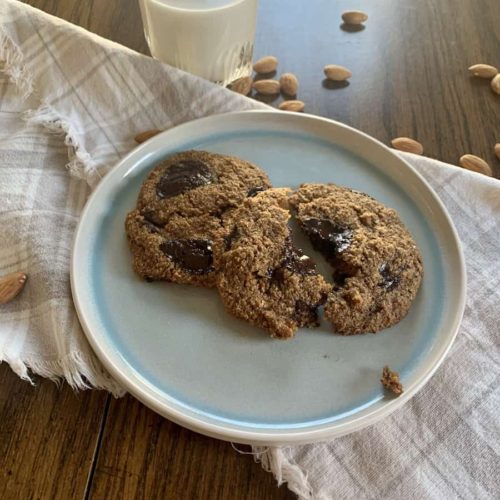 gluten free chocolate chip cookies, almond pulp