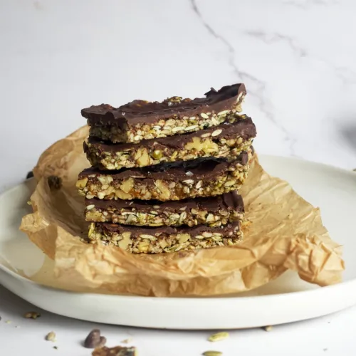 stacked chocolatre granola bars