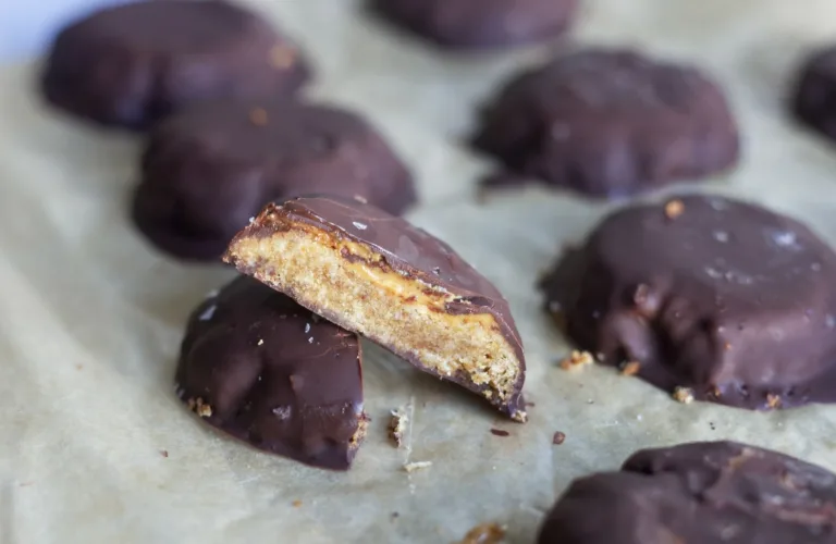 peanut butter short bread cookie dipped in chocolate