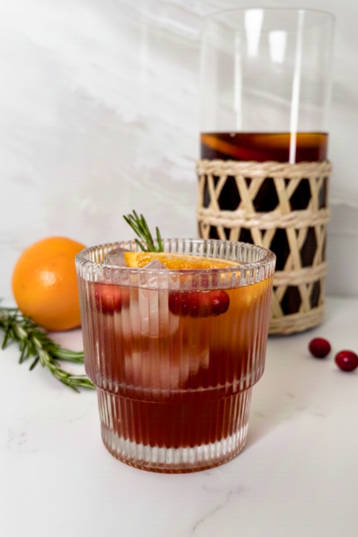 Maple cranberry bourbon smash (batch cocktail)